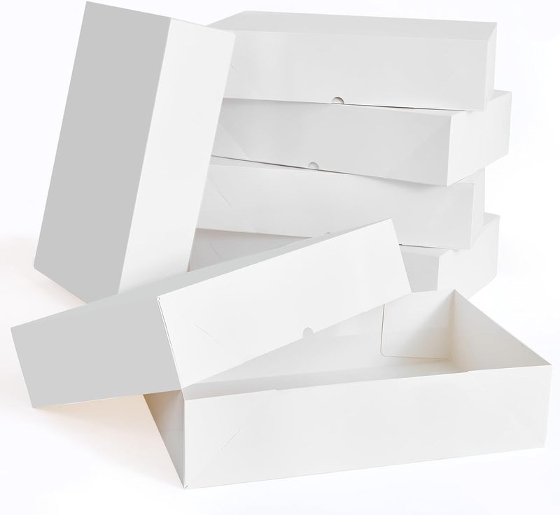 YANGTE 12 Premium Gift Boxes with Lids for Presents, Extra Large White Boxes for Wrapping Gifts, 4-inch Deep Clothing Gift Boxes for Robe, Sweater, Shirt and Christams Gift - Image 1